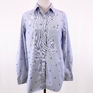 J.Crew Women's Size XS Light Blue Embroidery Shirt Top Blouse